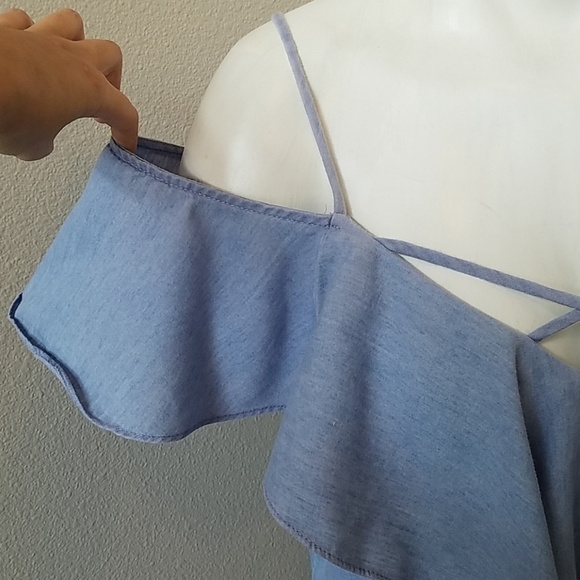 Papaya Blue Chambray Summer Dress - Picture 2 of 7